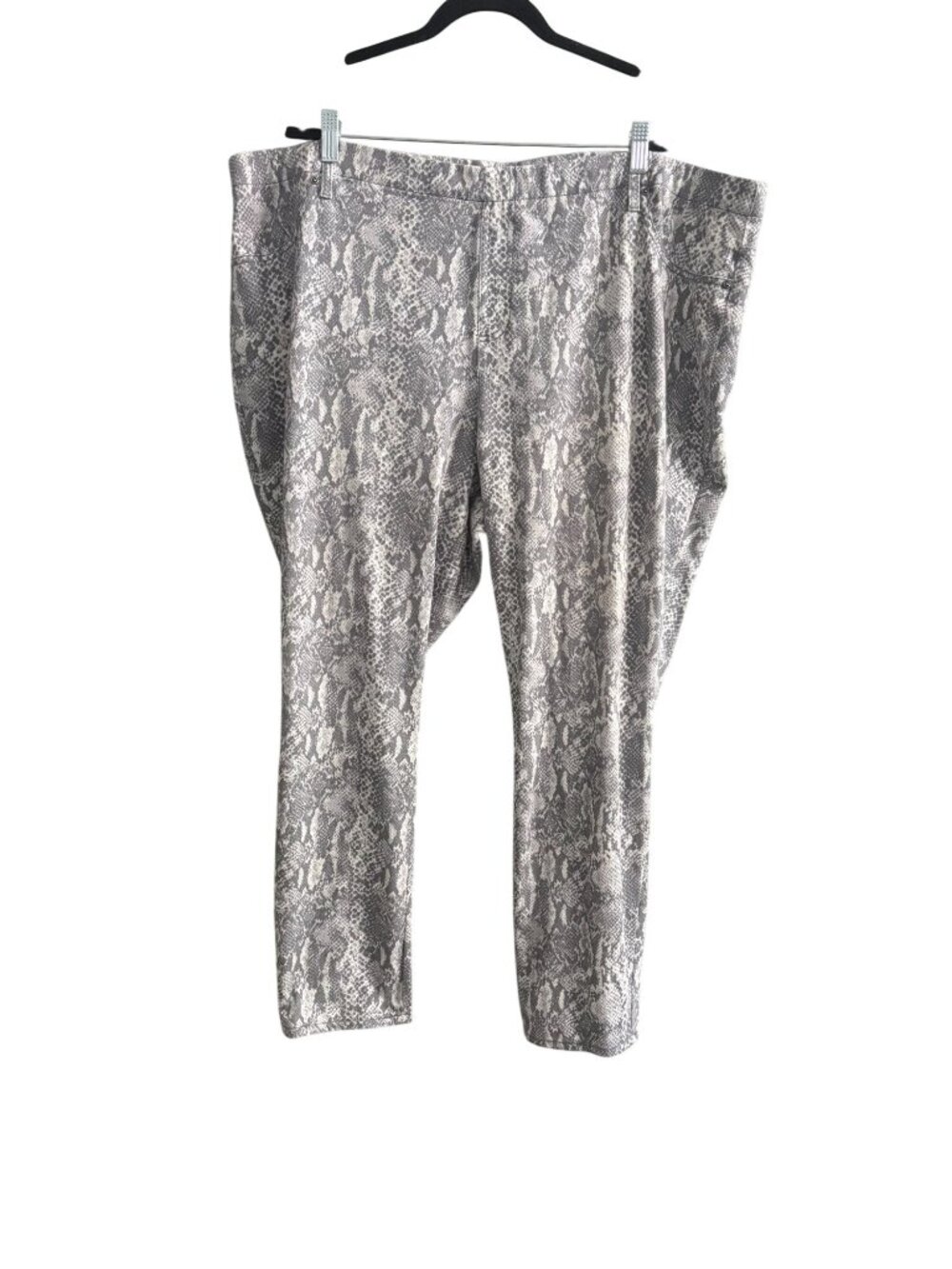 Heather Gray & White Snake Print Plus Size Edgy Pants Womens 4X Terra & Sky